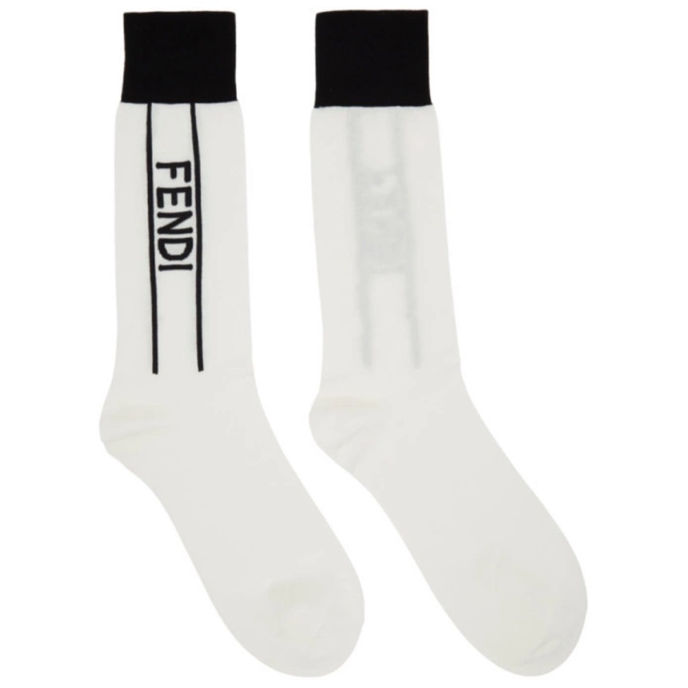 NWT FENDI Calf-High Cotton Socks